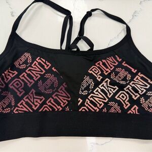 Victoria's Secret Black and Pink Sports Bra